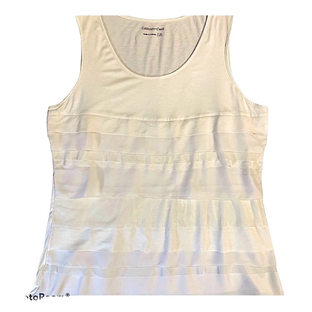 Mixed Media Layered Cream Tank Top